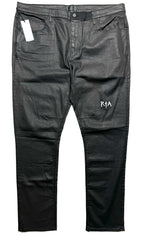 RtA Mens Bryant Coated Dagger Embroidered Jeans Black 42 (MSRP $298)