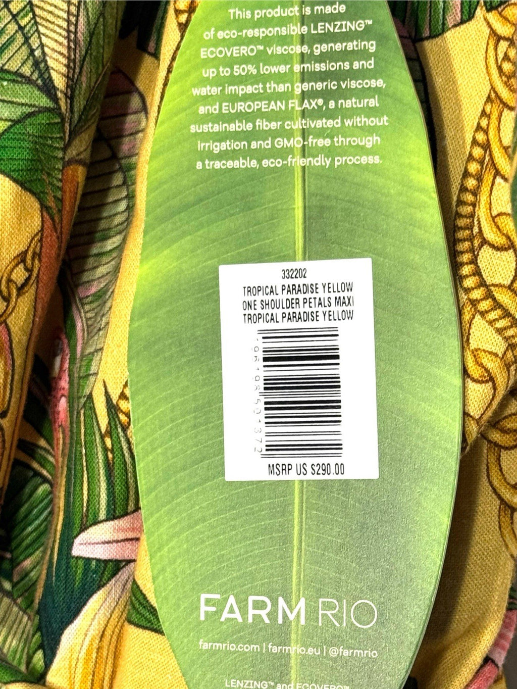 FARM RIO Womens Tropical Paradise One Shoulder Maxi Dress Yellow (MSRP $290)