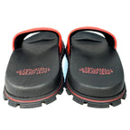 MARC JACOBS Womens The Slide Spellout Logo Leather Sandals Red 5 (MSRP $195)