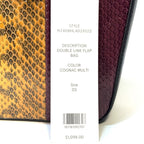 VERONICA BEARD Snakeskin Double Link Flap Bag Mutli Patch Cognac (MSRP $1,098)