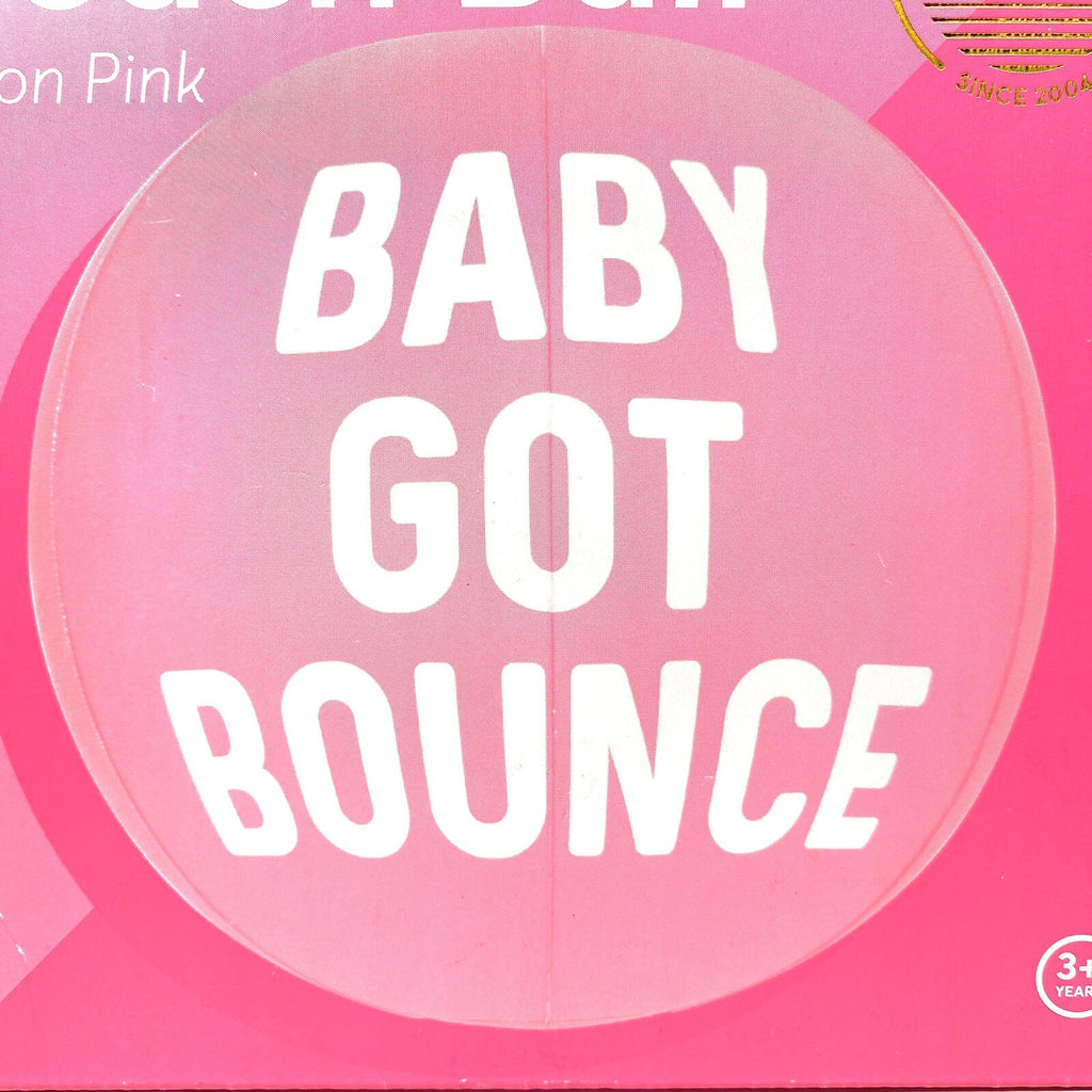 SUNNYLIFE Baby Got Bounce Printed Inflatable PVC Pool Beach Ball Neon Pink 