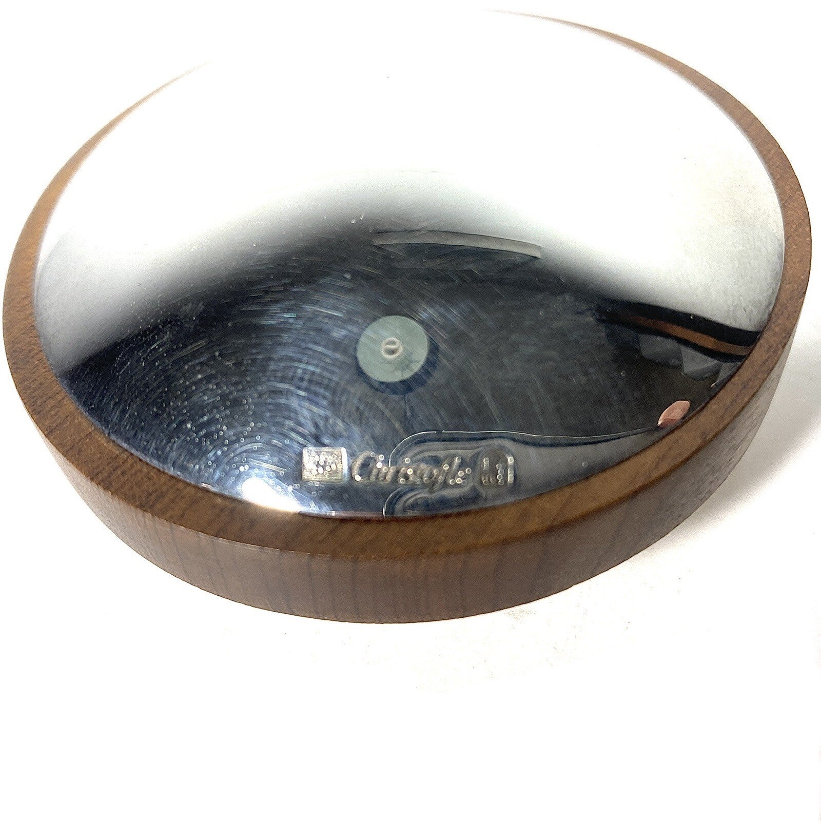 CHRISTOFLE Silver Plated Polished Brazilian Wood Paperweight Object (MSRP $170)