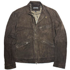 JOHN VARVATOS Mens Emerson Distressed Suede Leather Jacket Brown 48 (MSRP $798)
