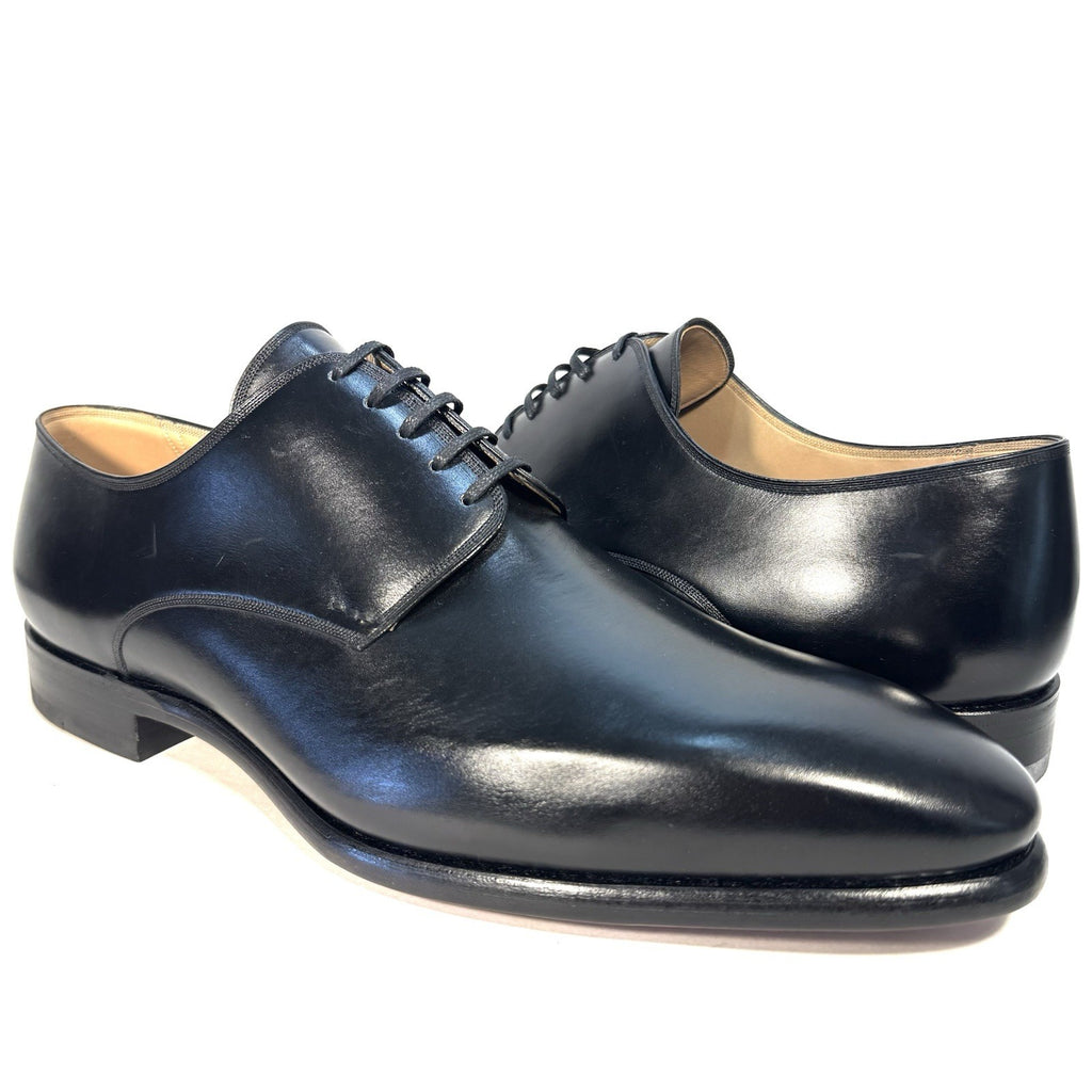 BALLY Scribe Mens Aubonne Polished Calf Leather Lace Up Dress Shoes Black