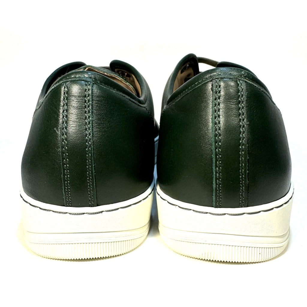 LANVIN Mens DDB1 Basket Cap Toe Leather Low Top Sneakers Green (MSRP $590)