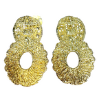 YSSO Womens Amaryllis 24k Gold Plated Flat Loop Earrings (MSRP $670)