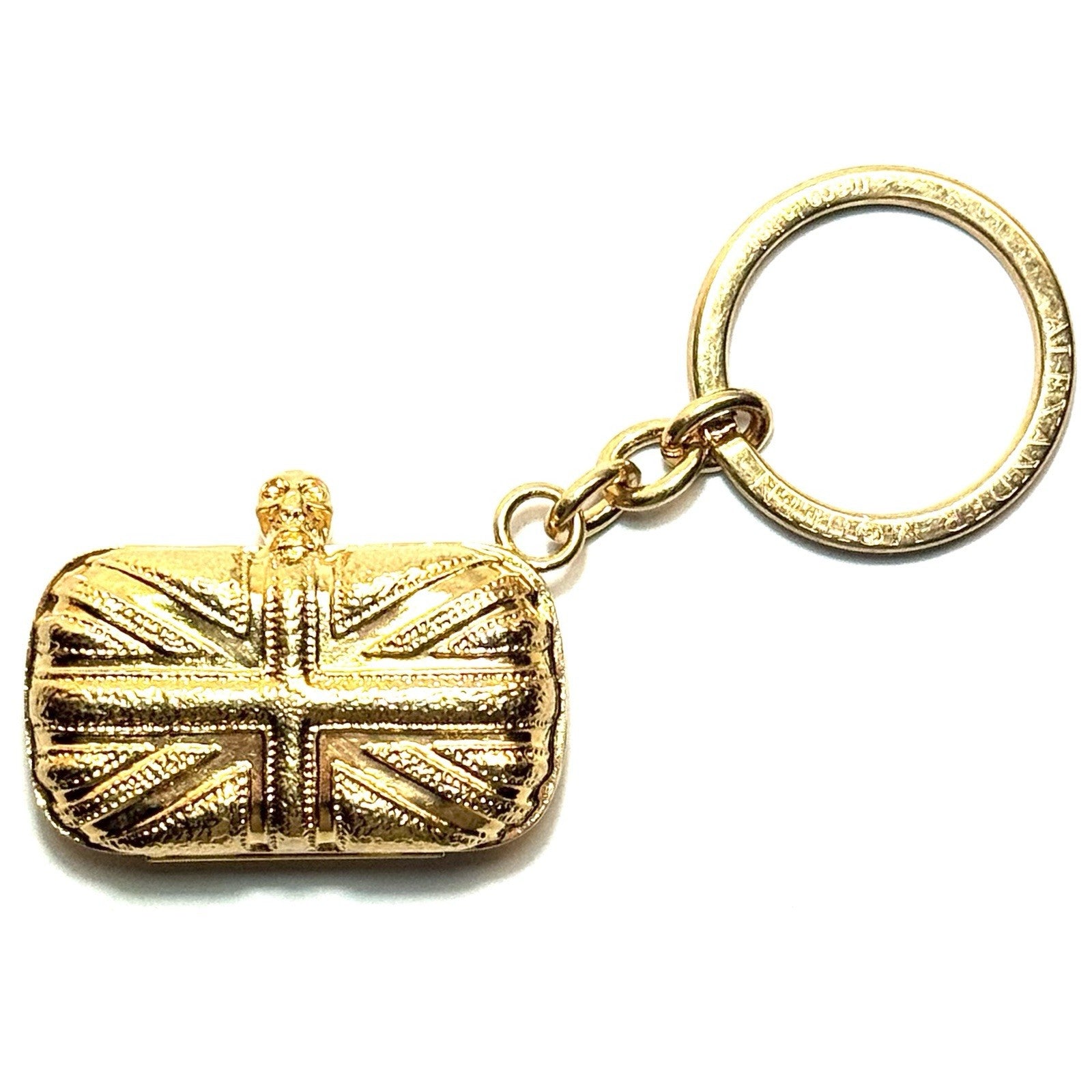 ALEXANDER MCQUEEN Brass Mini Union Jack Clutch Keychain Gold (MSRP $295)