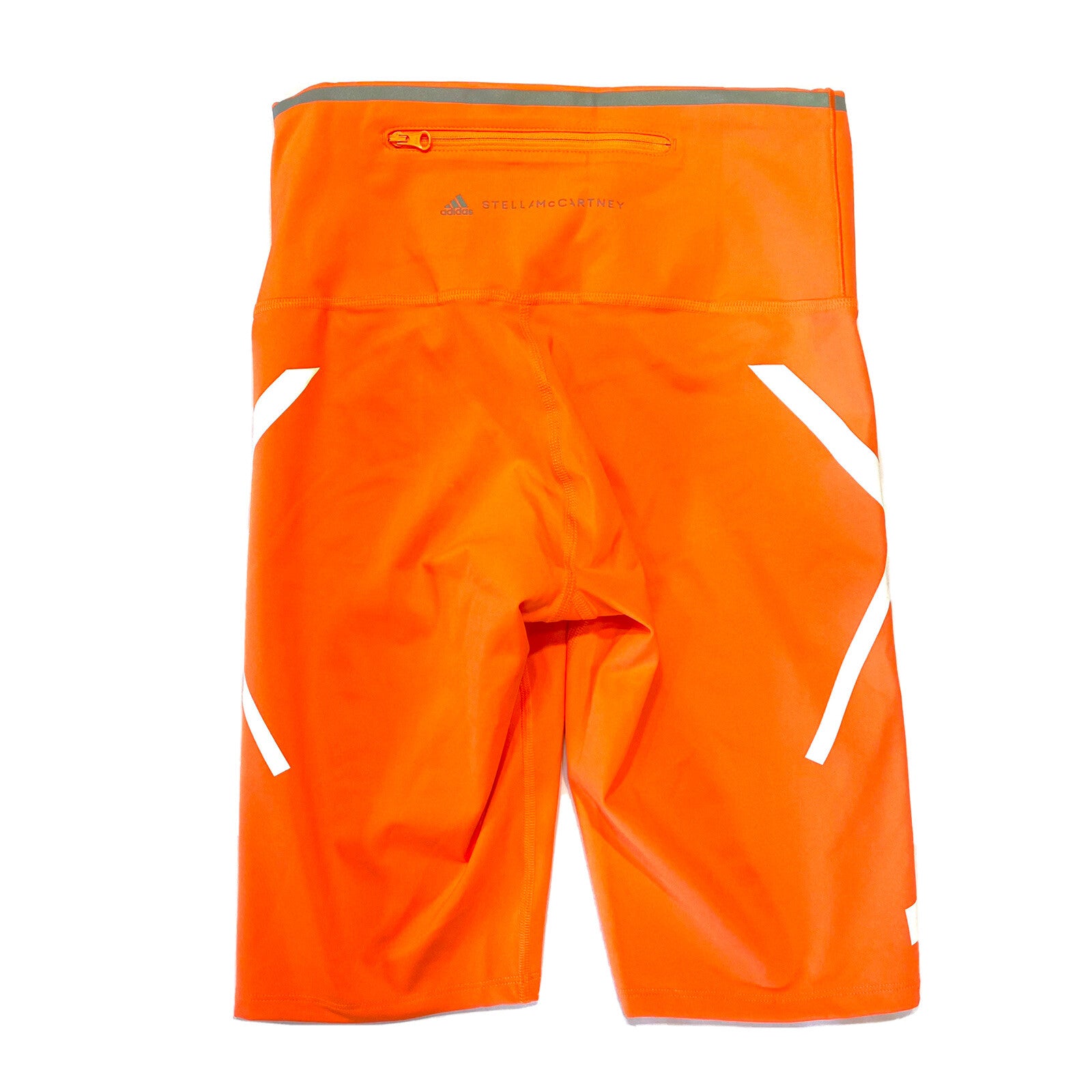 ADIDAS STELLA MCCARTNEY Womens TPA Striped Bike Shorts Orange 2XS (MSRP $110)