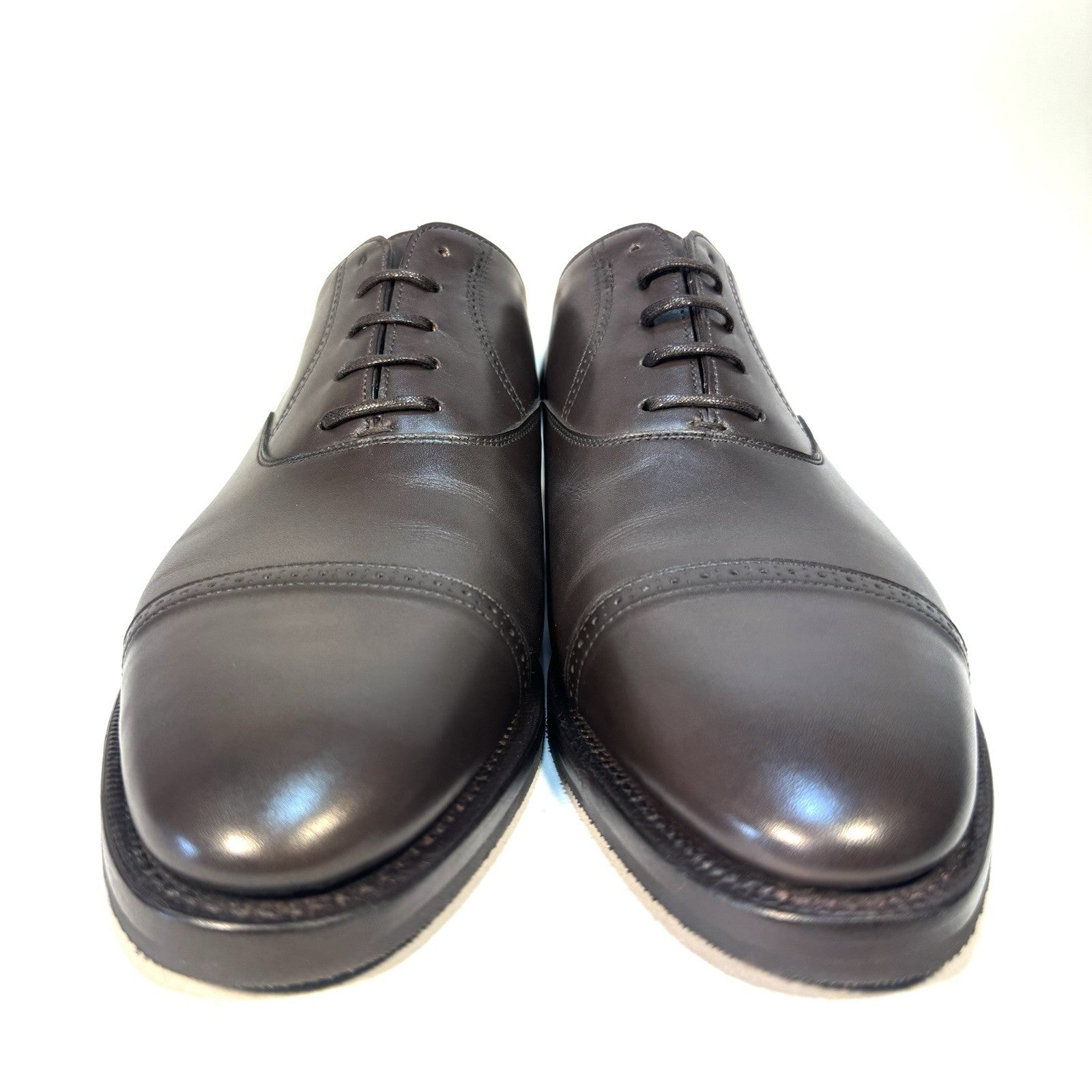 JOHN LOBB Mens Bristol Calf Leather Lace Up Dress Shoes Brown 9.5 (MSRP $1,420)