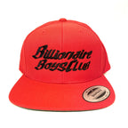 BILLIONAIRE BOYS CLUB Script Spellout Logo Snapback Hat Red (MSRP $50)