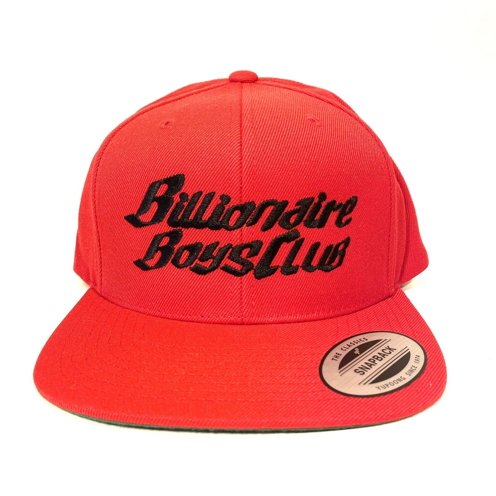 BILLIONAIRE BOYS CLUB Script Spellout Logo Snapback Hat Red (MSRP $50)