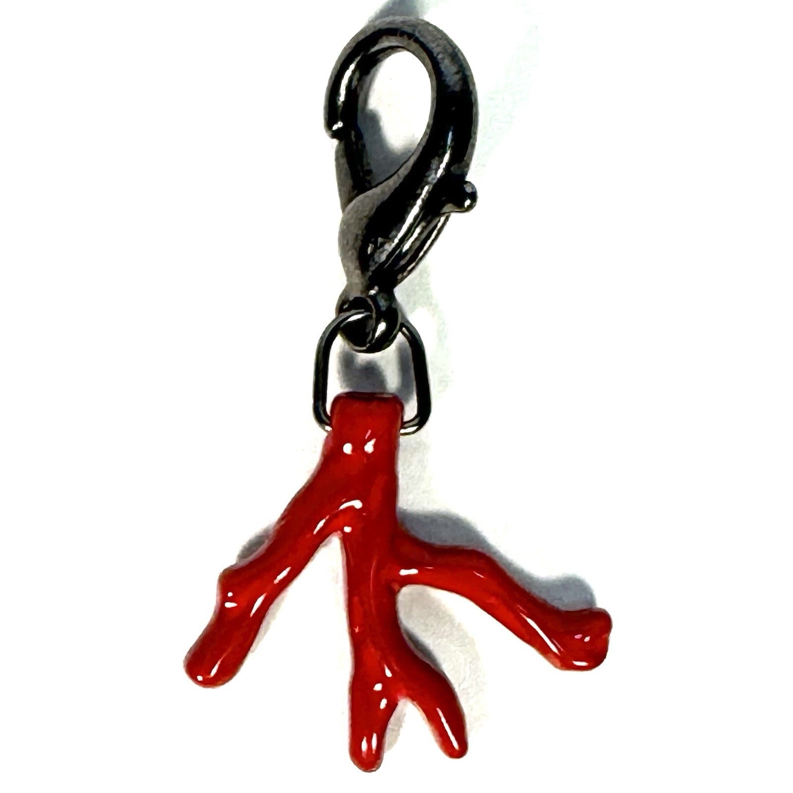 ISAIA Coral Logo Keychain Fob Charm Red