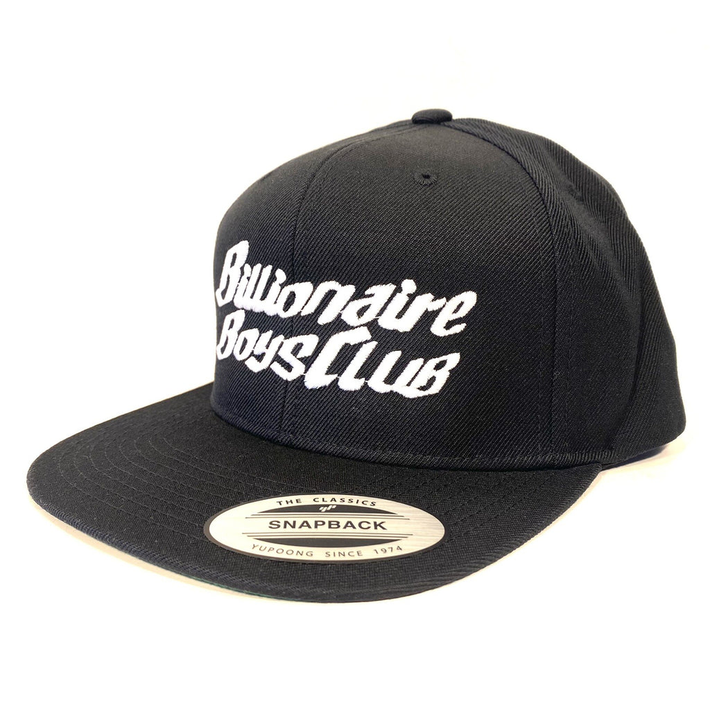 BILLIONAIRE BOYS CLUB Script Spellout Logo Snapback Hat Black (MSRP $50)