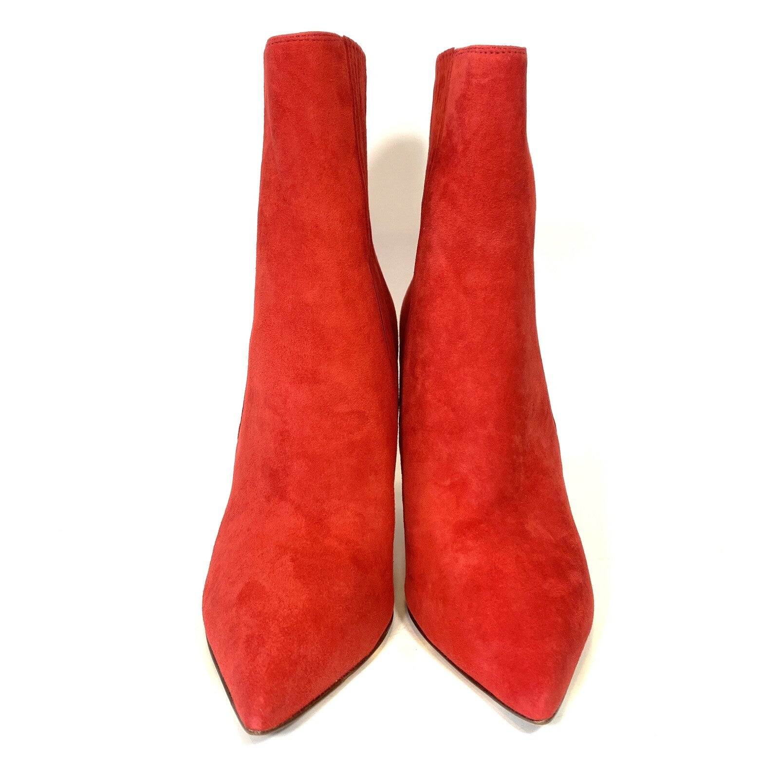 VERONICA BEARD Wonder Woman Lisa Suede Leather Heel Boots Red (MSRP $498)