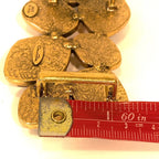 OSCAR DE LA RENTA Womens Jeweled Stones Belt Buckle Orange Amber 1in