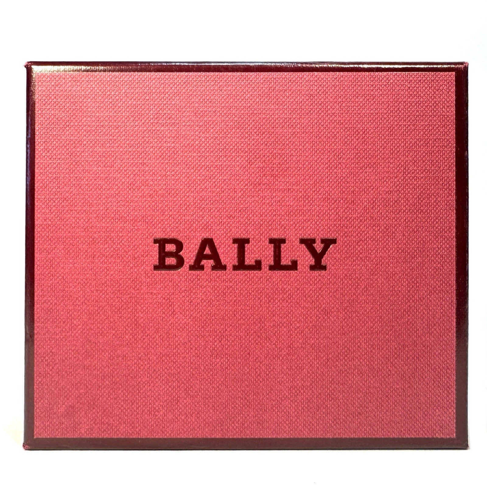 BALLY Womens Lalees Clavo Jocker Stripe Embossed Leather Card Case Wallet Black