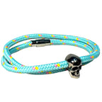 ALEXANDER MCQUEEN Womens Skull Charm Rope Cord Wrap Friendship Bracelet Blue