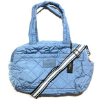 MARC JACOBS Quilted Nylon Weekender Tote Bag Heaven Blue Medium (MSRP $295)