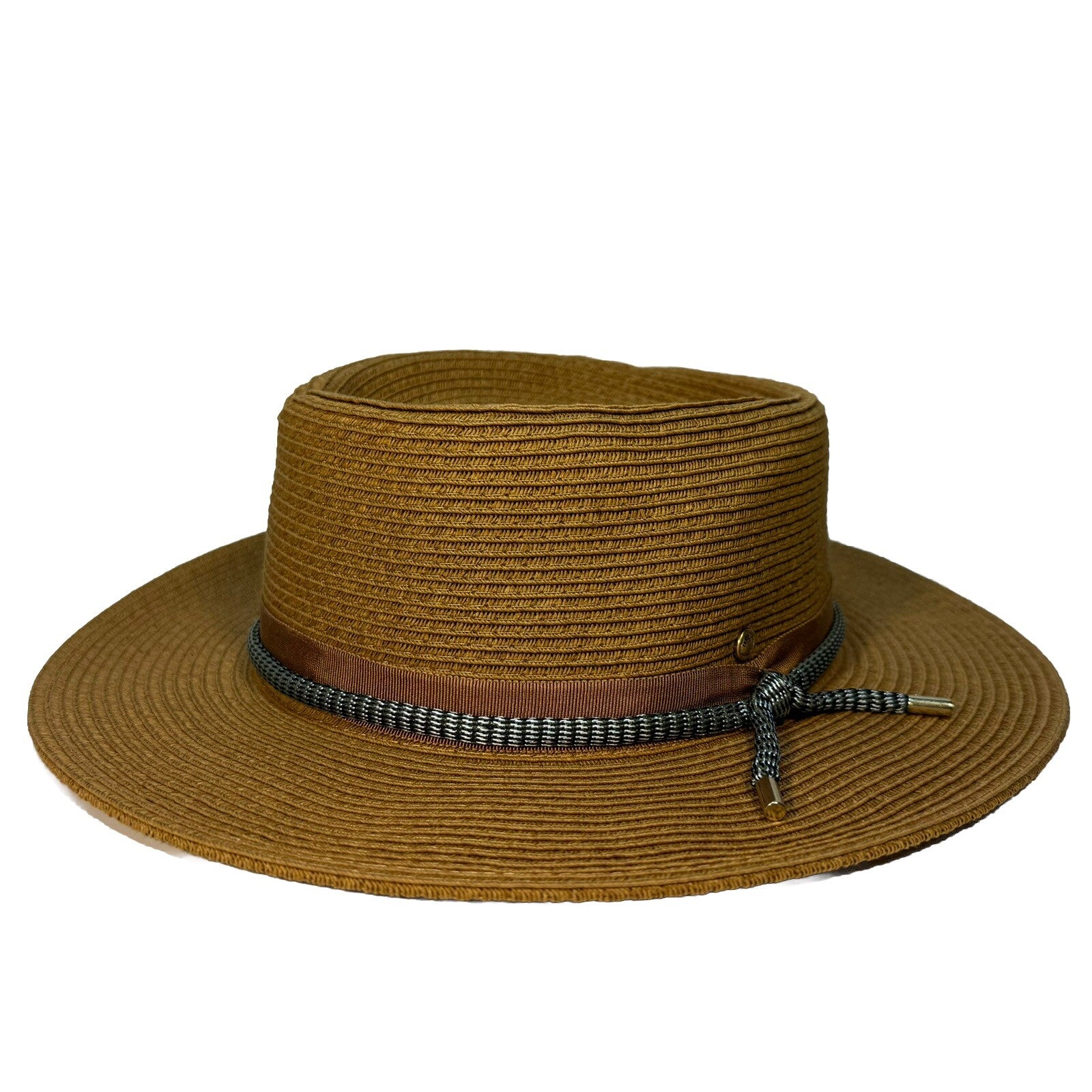 RAG & BONE Womens Somer Woven Straw Hat Bronze Brown L (MSRP $225)