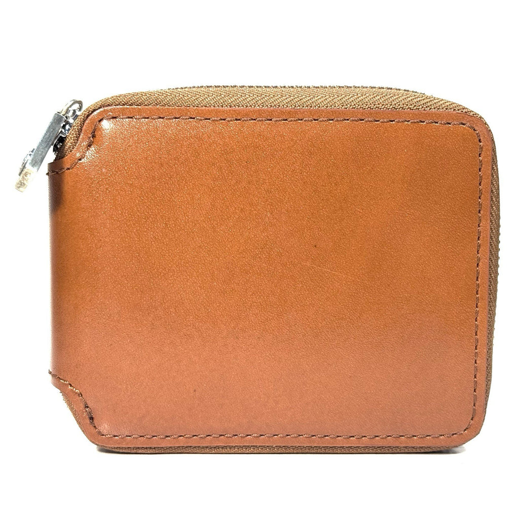 WILLIAM HENRY .925 Silver Meteorite Zip Leather Bifold Wallet Brown (MSRP $495)