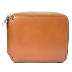 WILLIAM HENRY .925 Silver Meteorite Zip Leather Bifold Wallet Brown (MSRP $495)