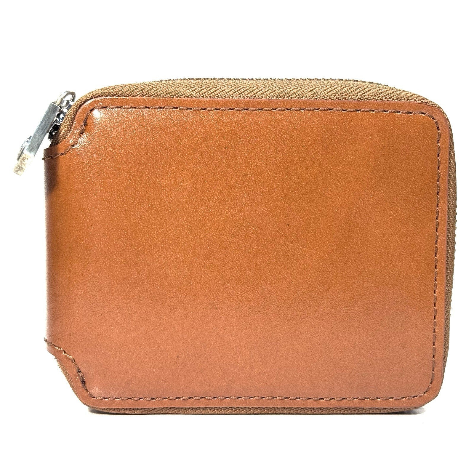 WILLIAM HENRY .925 Silver Meteorite Zip Leather Bifold Wallet Brown (MSRP $495)