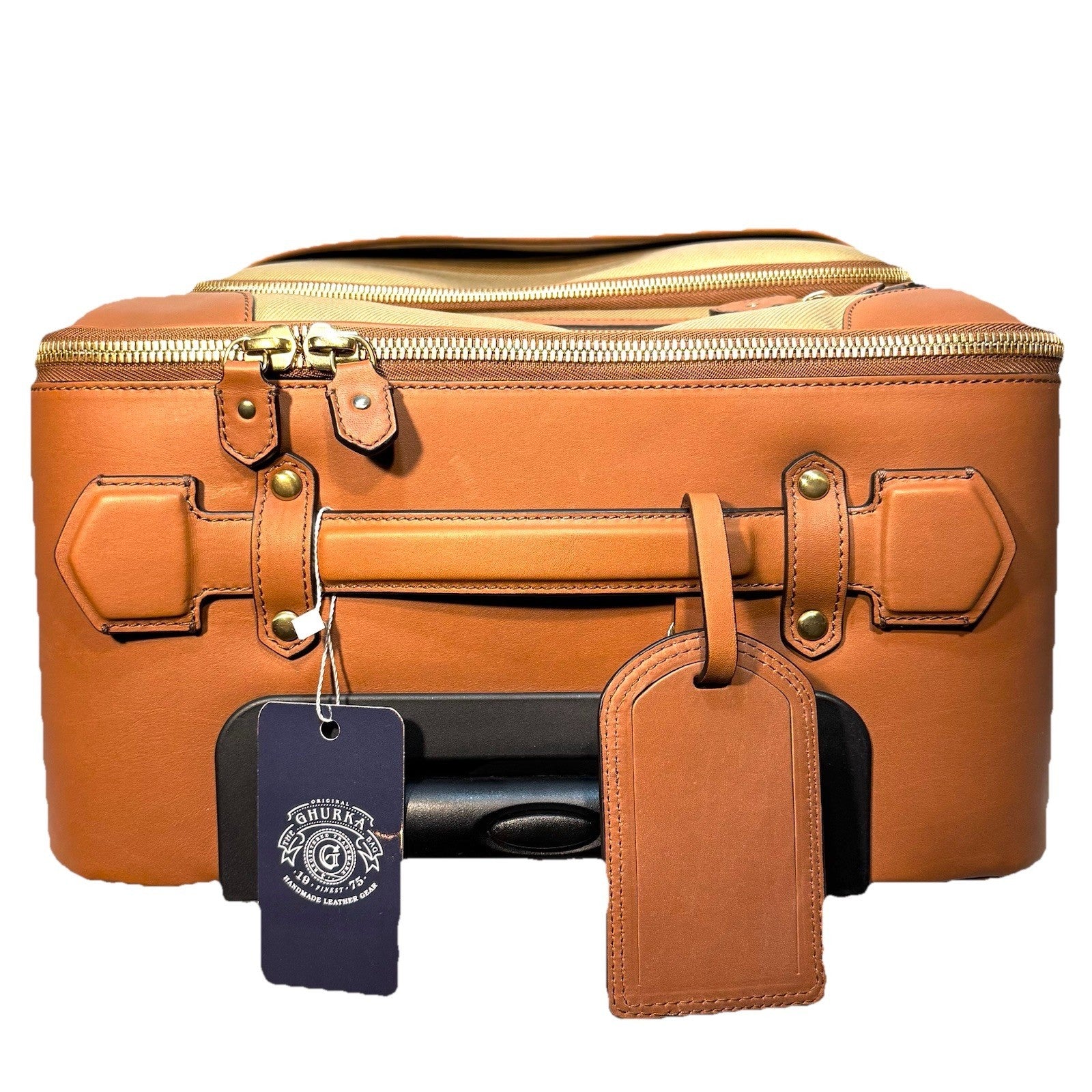 GHURKA Trolley No. 440 Canvas Leather 22" Rolling Carryon Suitcase (MSRP $1,400)