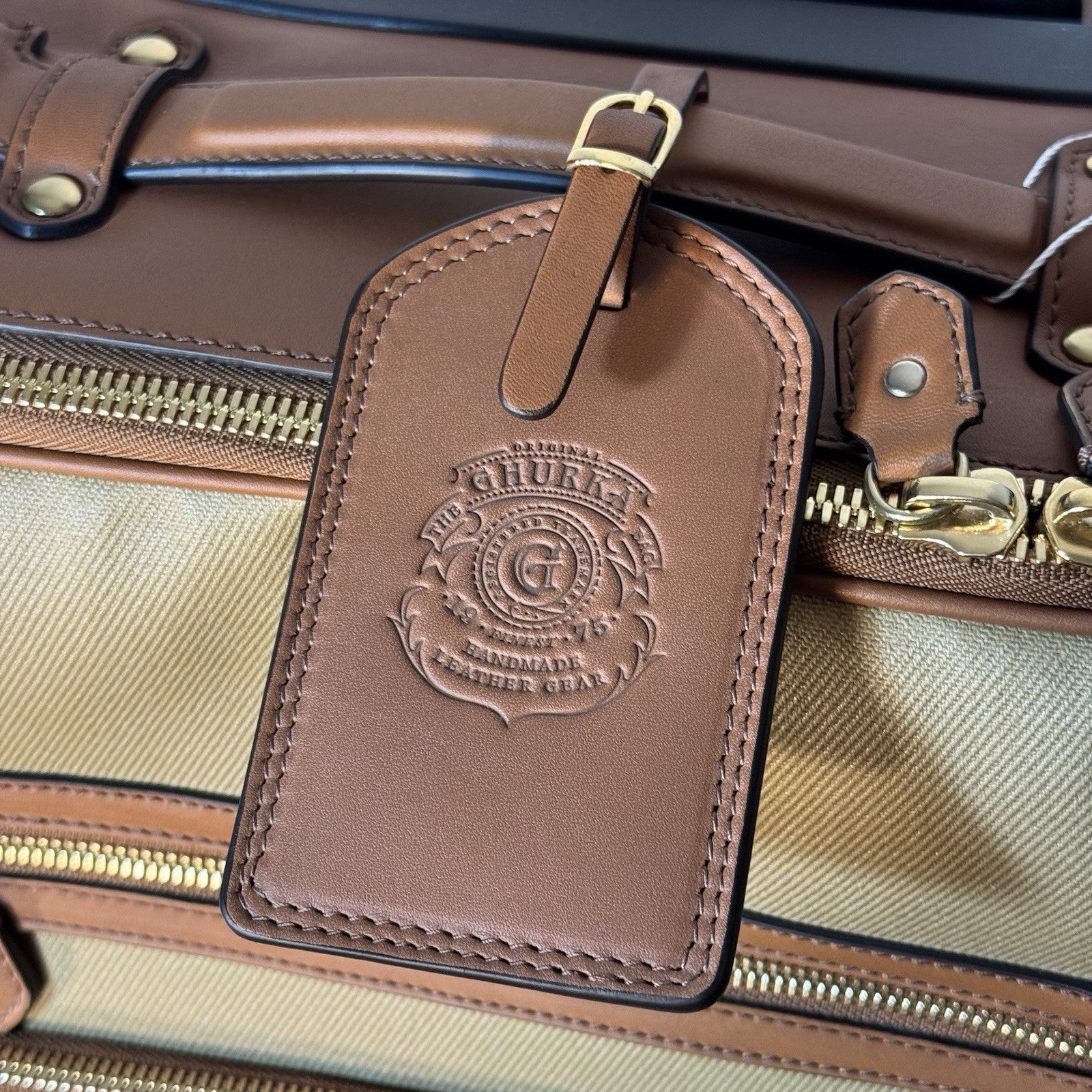 GHURKA Trolley No. 440 Canvas Leather 22" Rolling Carryon Suitcase (MSRP $1,400)