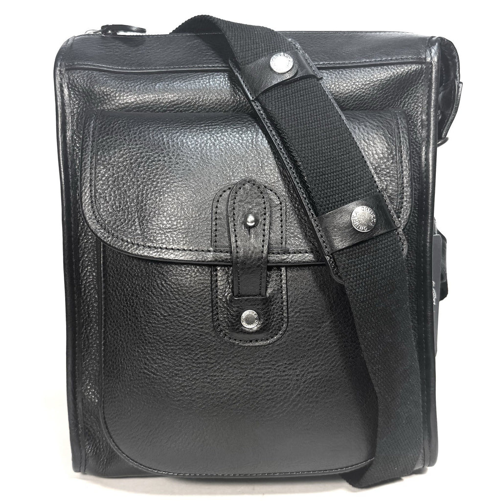 GHURKA Gearpack No. 4 Leather Messenger Bag Vintage Black (MSRP $1,295)