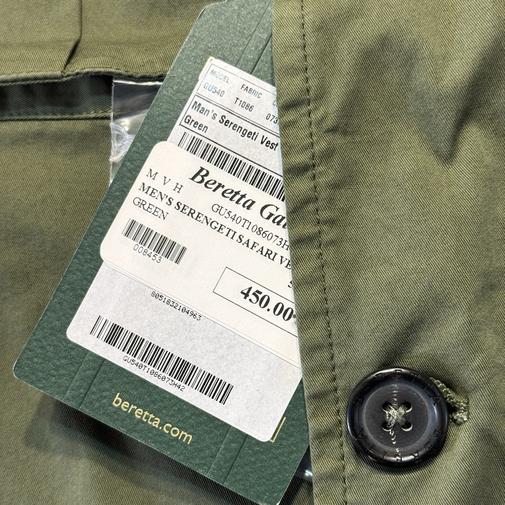 BERETTA Gallery Mens Serengeti Hunting Safari Vest Green (MSRP $450)