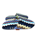 MISSONI Unisex Riverbero Chevron Zig Zag Stripe Terrycloth Bath Slippers S