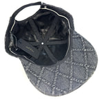 RAG & BONE Harlow Quilted Denim Baseball Cap Hat Black (MSRP $128)