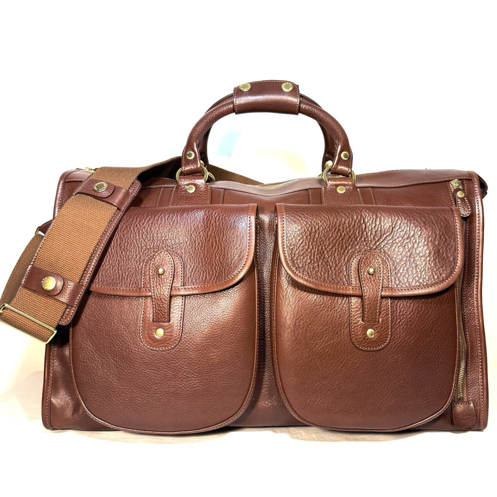 GHURKA Express No. 2  Leather Duffle Bag Vintage Chestnut Brown (MSRP $2,695)