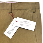 LUCIANO BARBERA Mens Brushed Wool Twill Trouser Pants Tan (MSRP $445)