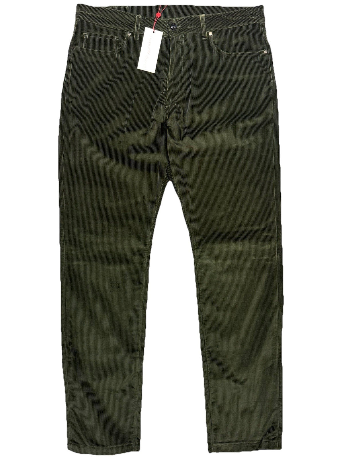 LUCIANO BARBERA Mens 5 Pocket Corduroy Pants Forest Green (MSRP $545)