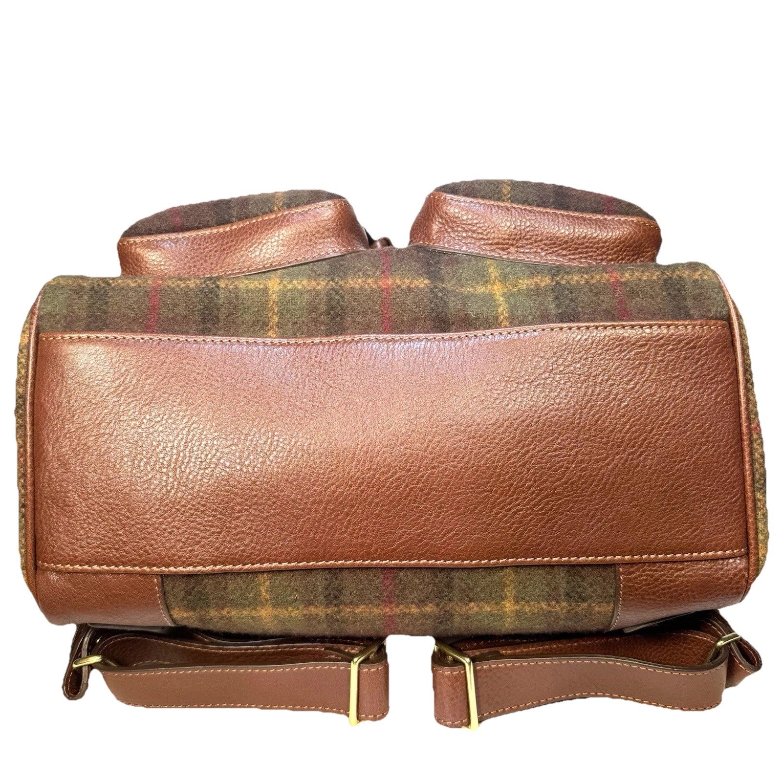 GHURKA Blazer No. 278 Plaid Wool Leather Backpack Vintage Chestnut (MSRP $1,495)