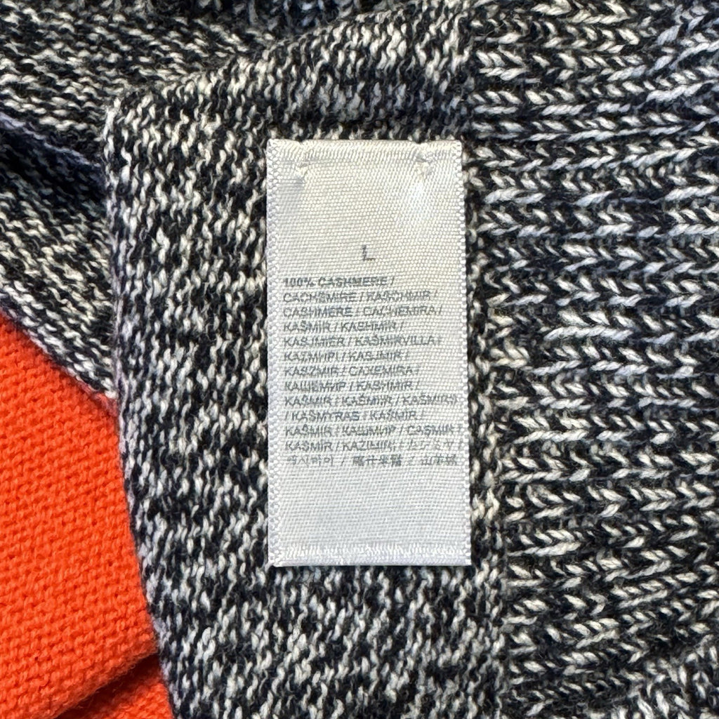 JOHNSTONS OF ELGIN Cashmere Marl Boatneck Colorblock Sweater Blue L (MSRP $695)