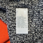 JOHNSTONS OF ELGIN Cashmere Marl Boatneck Colorblock Sweater Blue L (MSRP $695)