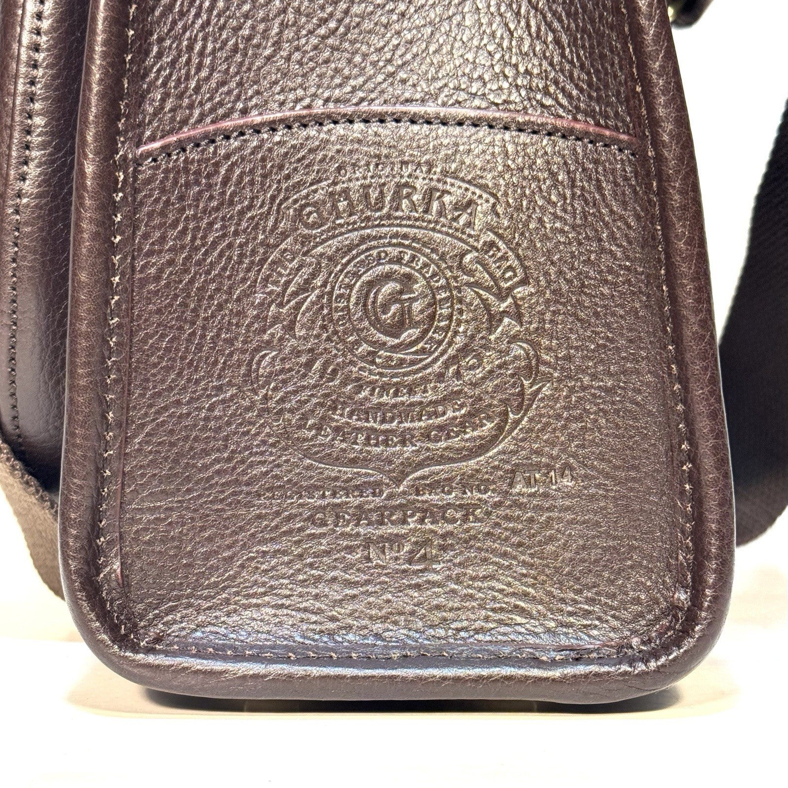 GHURKA Gearpack No. 4 Leather Messenger Bag Vintage Walnut Brown (MSRP $1,295)