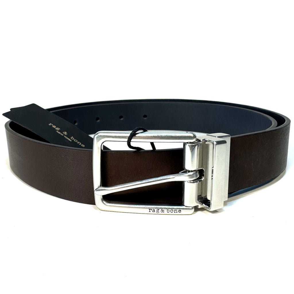 RAG & BONE Mens Carter Reversible Leather Belt Brown Blue (MSRP $248)