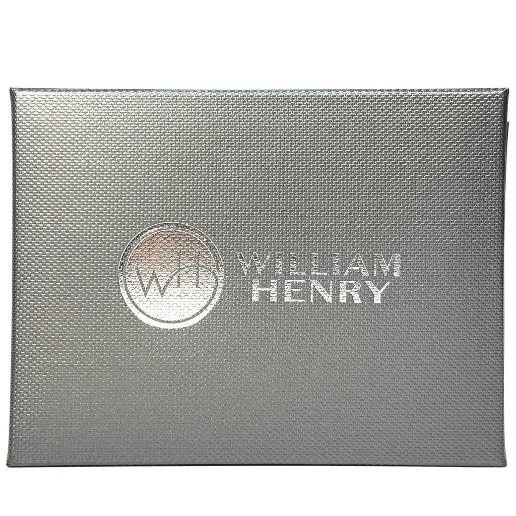 WILLIAM HENRY .925 Silver Meteorite Zip Leather Bifold Wallet Brown (MSRP $495)