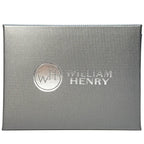 WILLIAM HENRY .925 Silver Meteorite Zip Leather Bifold Wallet Brown (MSRP $495)