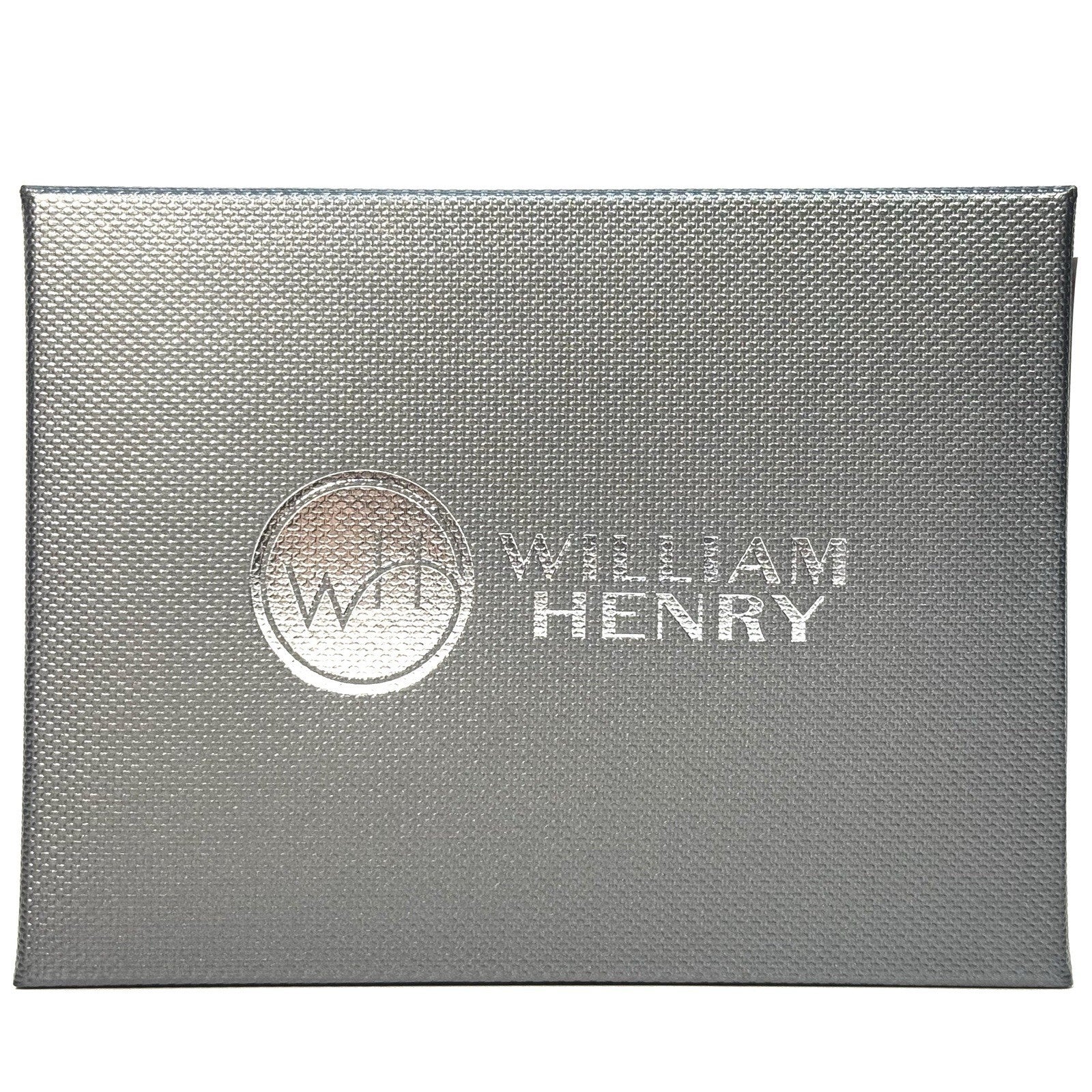WILLIAM HENRY .925 Silver Meteorite Zip Leather Bifold Wallet Brown (MSRP $495)