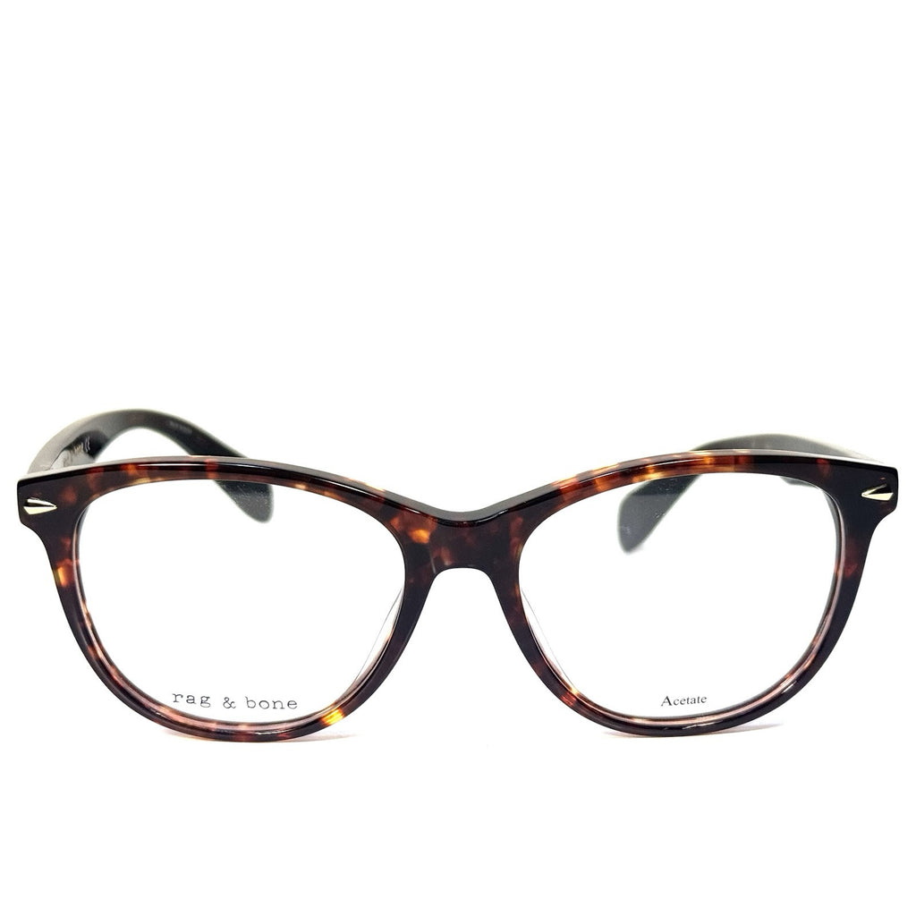 RAG & BONE Womens RNB3025 086 Wayfarer Eyeglasses Frames Dark Havana Brown