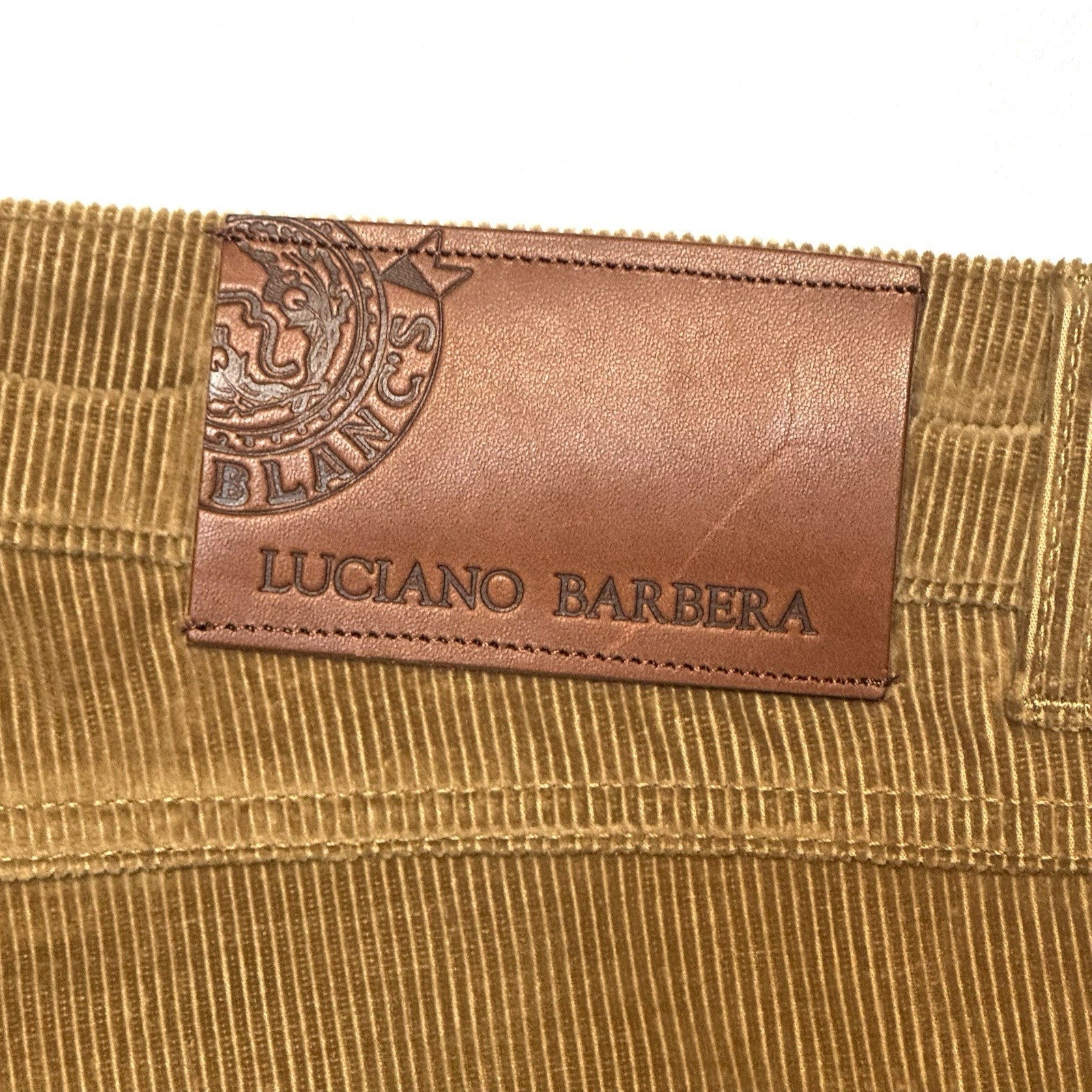 LUCIANO BARBERA Mens 5 Pocket Corduroy Pants Forest Brown (MSRP $545)