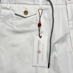 LUCIANO BARBERA Mens Multi Pocket Drawstring Cotton Shorts White (MSRP $395)