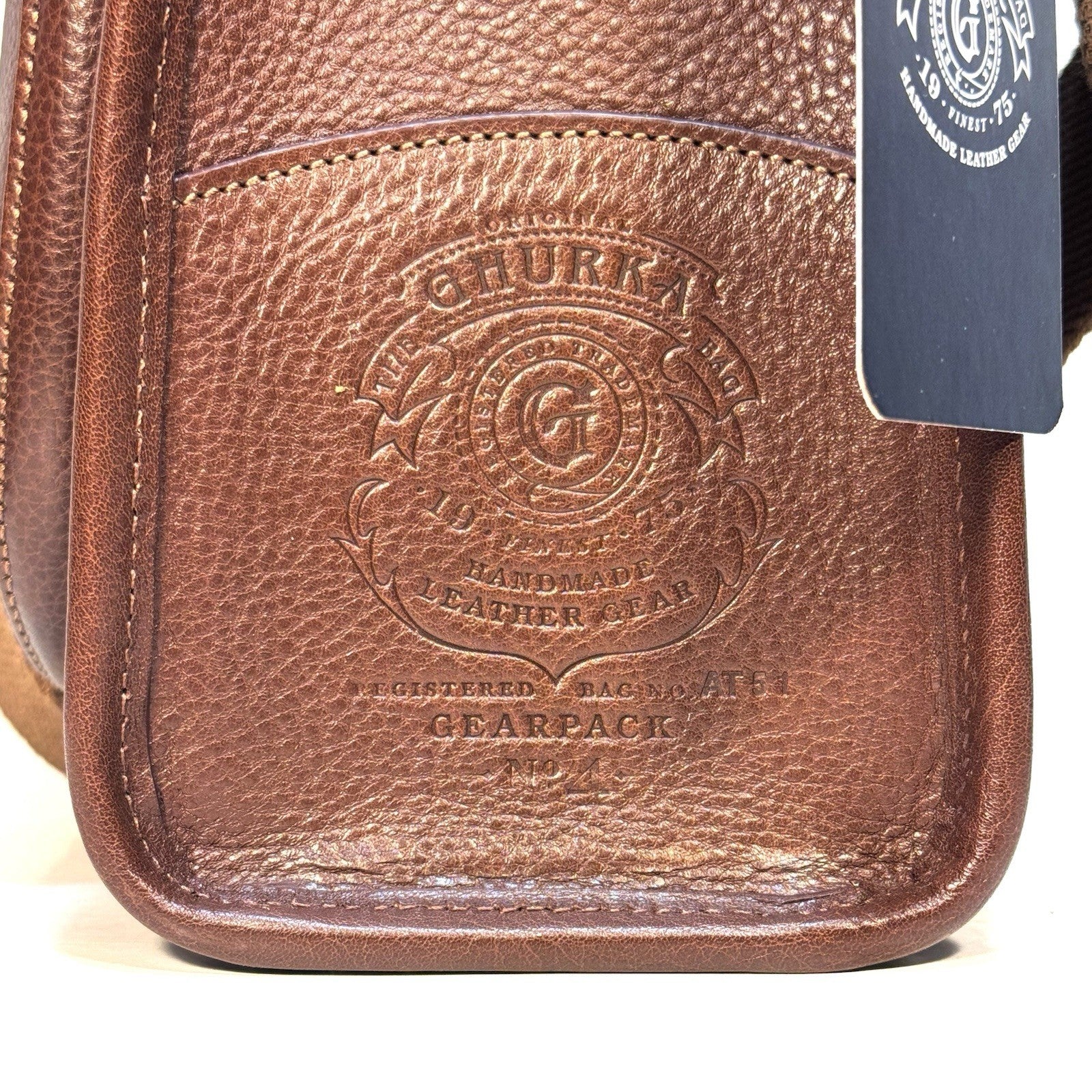 GHURKA Gearpack No. 4 Leather Messenger Bag Vintage Chestnut Brown (MSRP $1,295)