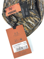 MISSONI Wool Knit Blended Stripe Beanie Winter Hat Gold (MSRP $260)