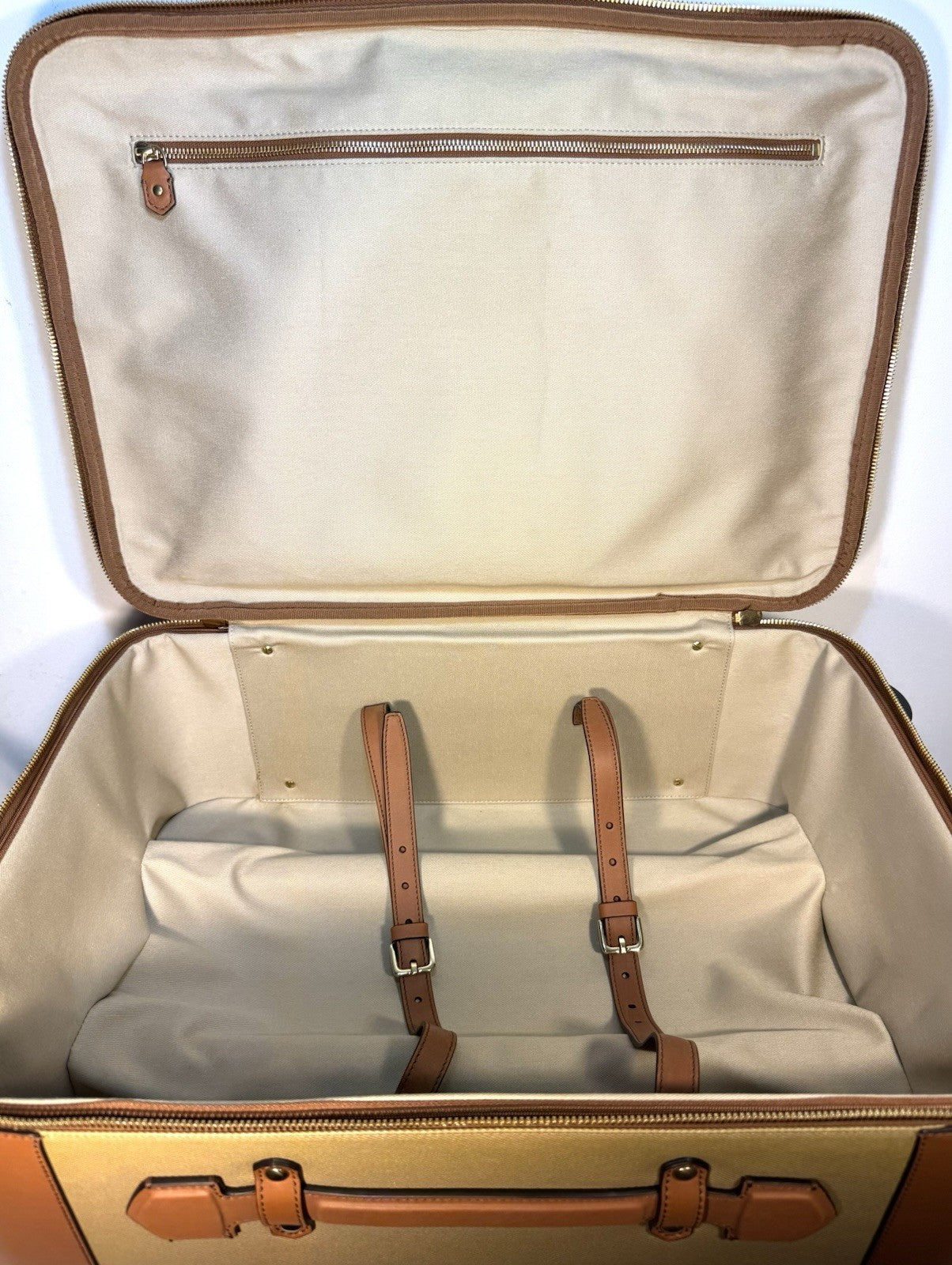 GHURKA Trolley No. 440 Canvas Leather 22" Rolling Carryon Suitcase (MSRP $1,400)
