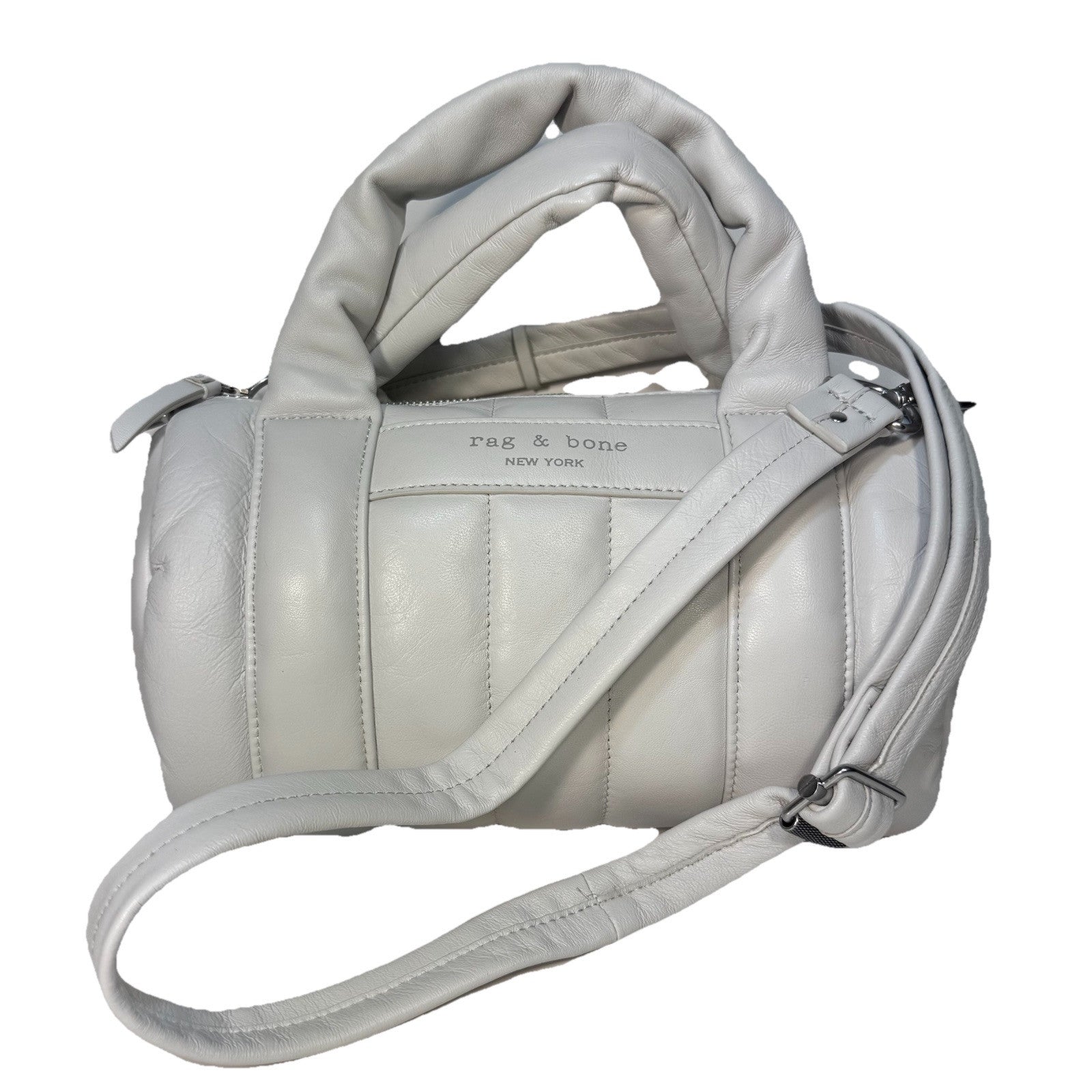 RAG & BONE Cloud Leather Duffle Shoulder Bag Cream Ivory White (MSRP $395)